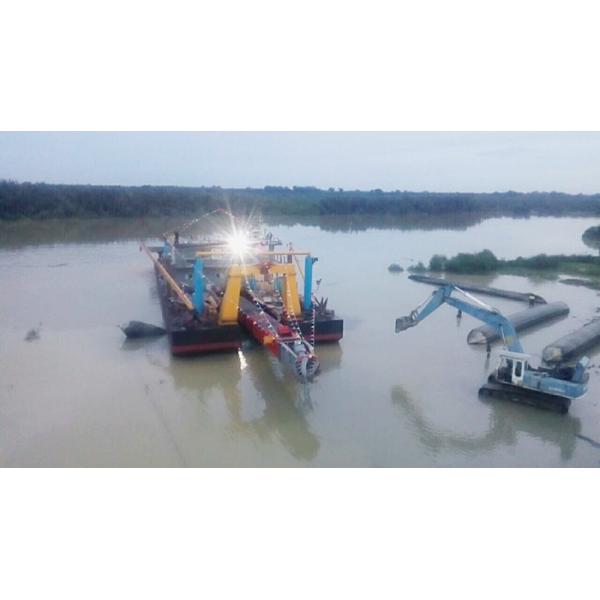 14 Meter Cutter Suction Dredge / Cutter Head Dredger With 50KW Generator Set Rexroth Hydraulic