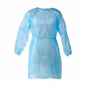 Wholesale Stable CPE Blue Plastic Isolation Gowns , Disposable Exam Gowns Waterproof from china suppliers