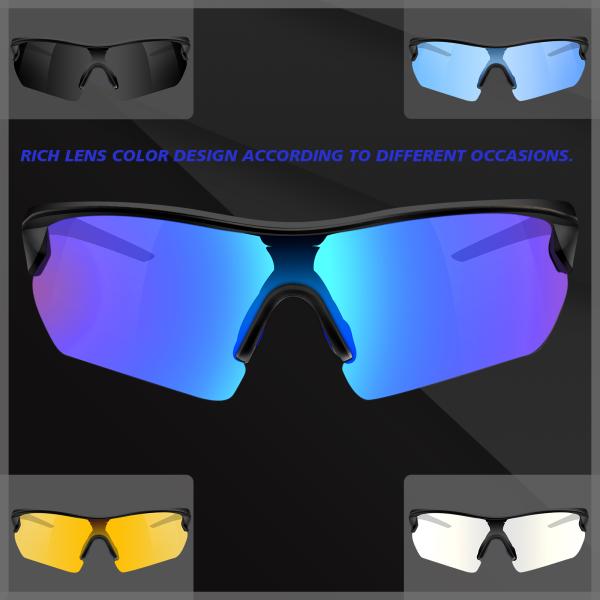 Baseball Fishing Golf Polarized Sport Sunglasses With 5 Interchangeable Lenses Myopia Frame