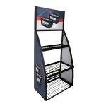 4 Tier Car Battery Display Rack Metal Lithium Battery Rack Display For Retail