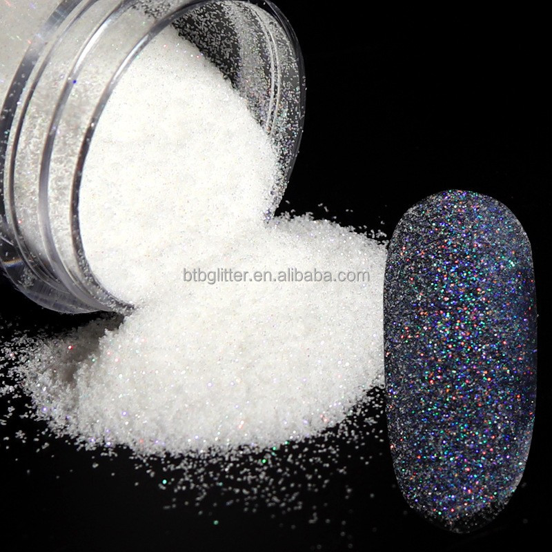 OEM Yes 10ml Bottle Winter Nail Art White Glitter Transparency Glitter DIY Nail Shine Glitter Dust Powder