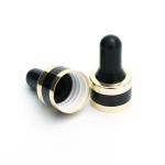 18mm 24mm Black Gold Aluminum Metal Essential Oil Dropper Caps With Silicone