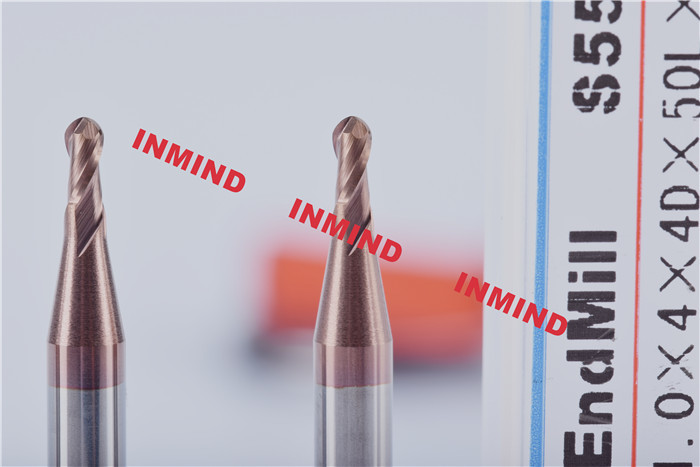 Milling Machine Cutting Bits , Carbide Ball Nose End Mills For Stainless Steel