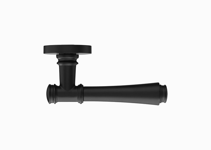 Interior Euro Black Polished Brass Door Handles 67mm For Wooden Door