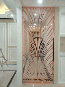 Wholesale Mirror Rose Gold Metal Room Divider 200x300mm Laser Cutting from china suppliers