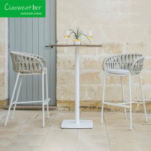 Wholesale Outdoor Furniture Home Bar Modern Geometric Design Bar Stool with Cushion and Rope Woven Material from china suppliers