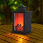 AA Battery ABS PP Outdoor Solar Flame Lantern Lights 14*14*24cm