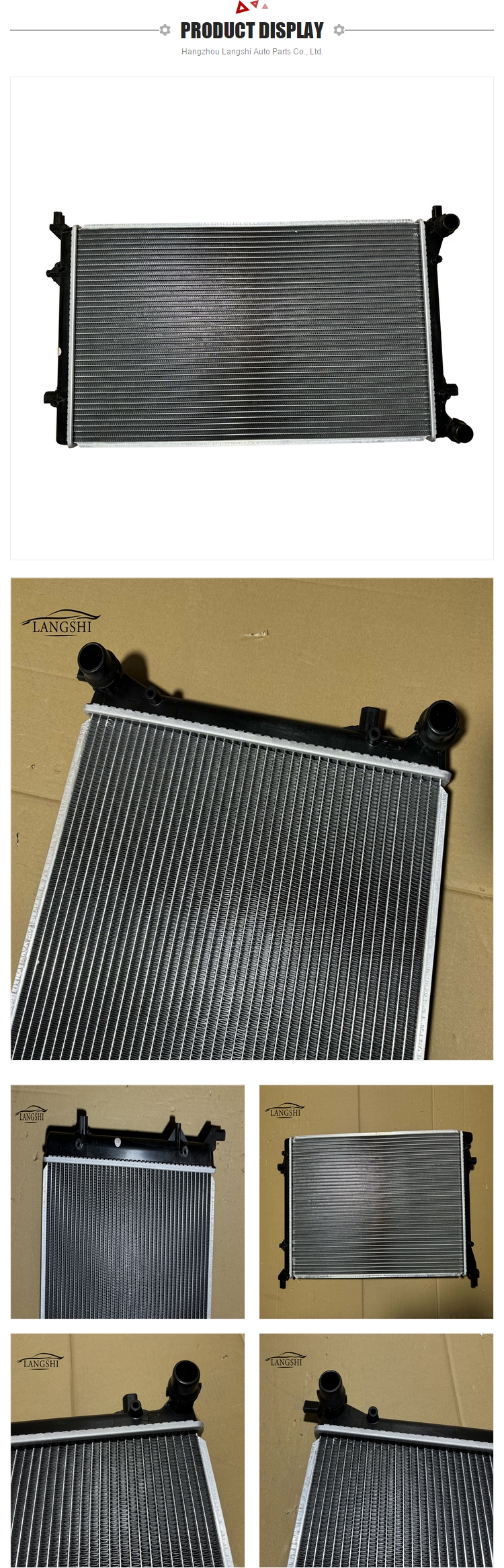 QER2615 Aluminum Radiator for VW Golf PASSAT and Audi A3 8P1 1K0121251BR 1K0121251E 1K0121251F