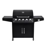 Steel 5 Burner Propane Outdoor Camping BBQ Cooking Oven Grill with Side Burner