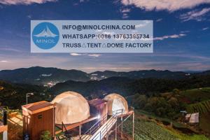 Wholesale 6m Diameter Custom Waterproof Soundproof Geodesic Igloo Clear Hotel Glamping Dome Tent For Events Luxury Hotel from china suppliers