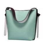 Genuine Cow Leather Shopping Bags Cowhide Bucket Handbags Women Shoulder Bag
