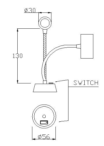 Lightweight RV Caravan LED Reading Light with Long Working Time