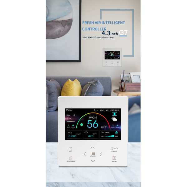 4.3 Inch WiFi Smart Fresh Air Ventilation Controller For HRV & ERV Systems