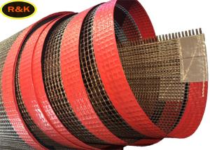 Wholesale 300 Degrees Red Edging Polymer Conveyor Belt 4*4mm Hole Coated Mesh from china suppliers
