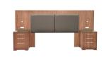 Walnut wood veneer upholstery king/queen size wooden headbaord for 5-star hotel