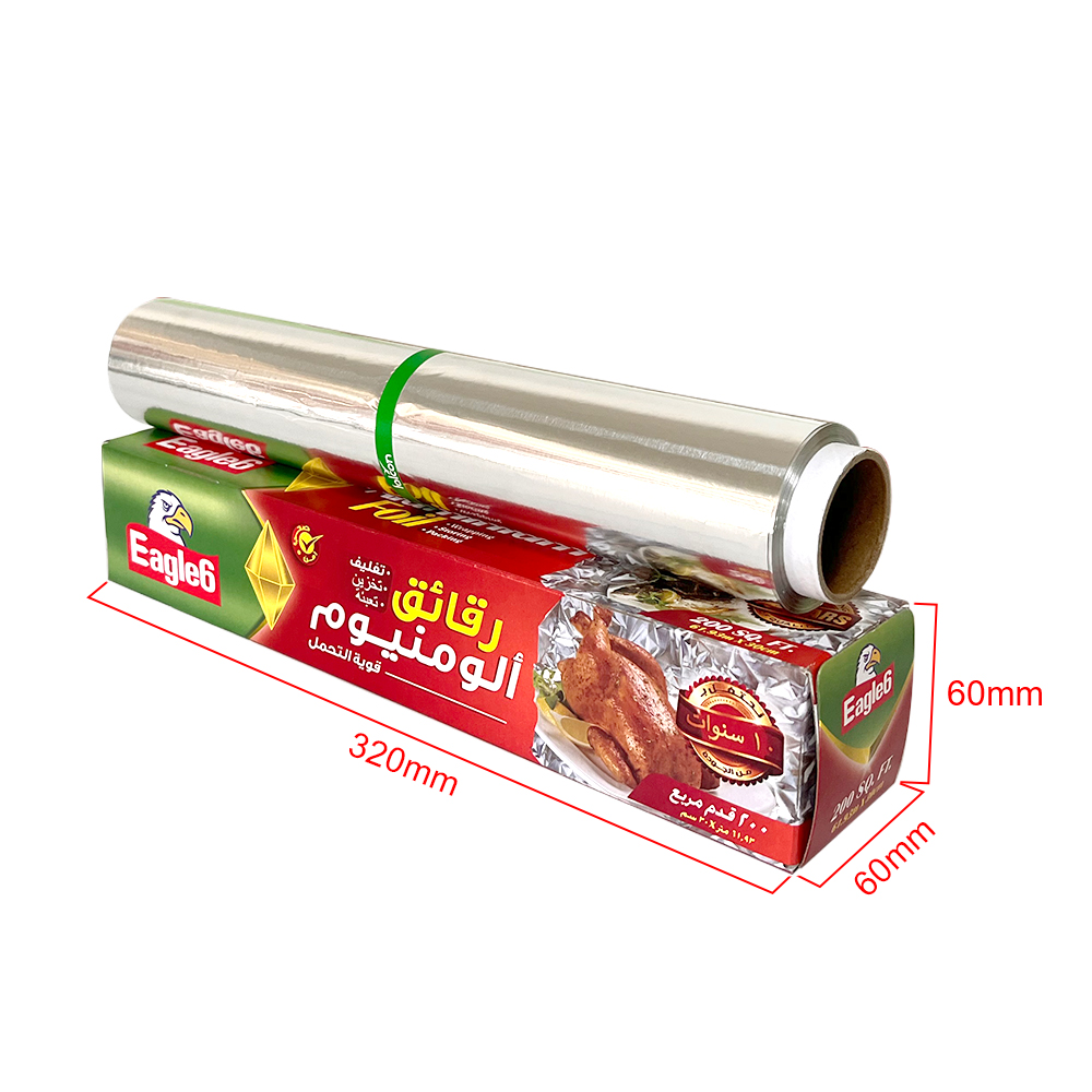 Food Grade Household 5m-300m Heavy Duty Aluminium Foil Roll with Customized Color Box