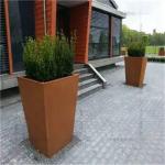 Rectangular Flower Pot Garden Metal Ornaments Corten Plant Pots 1000mm Long