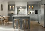Luxury Solid Wood Kitchen Carcasses Grey Color Solid Wood Doors Panels