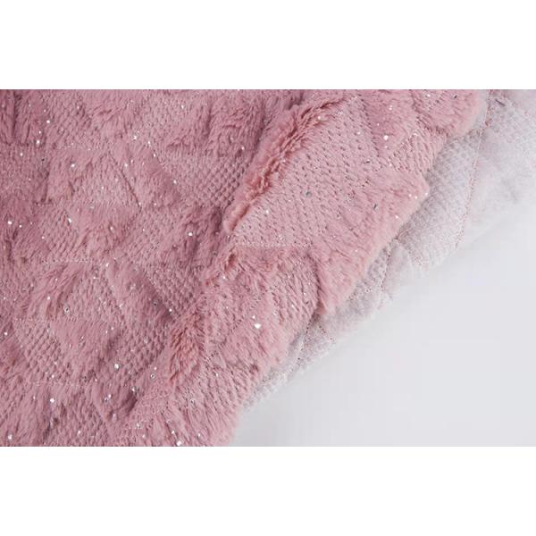 NO MOQ Customized Design Soft Solid Color Plain Velvet Double Sided Quilted Fabric