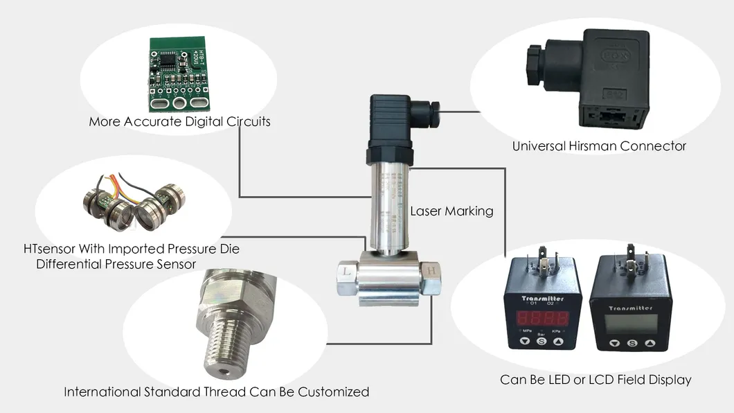 4-20mA Pneumatic Differential Pressure Level Sensor Testing Equipment Differential Pressure Transmitter