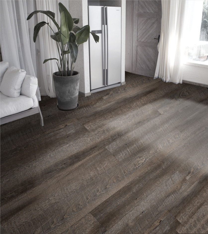 Wood Grain SPC Click Flooring 0.5mm Non Polluting 5.5mm GKBM JR-W17009