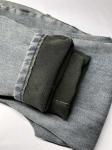 Soft Woven Stretch Denim Fabric With Fleece Bonded Smoky Indigo