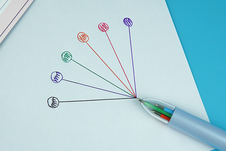 Multi-color Ballpoint Pen with Heat Sensitive Erasable Ink 6 Colors Writing Width 0.7mm