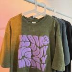 Boxy Fit Vintage Acid Wash Distressed Oversized Drop Shoulder T Shirt S-5XL or