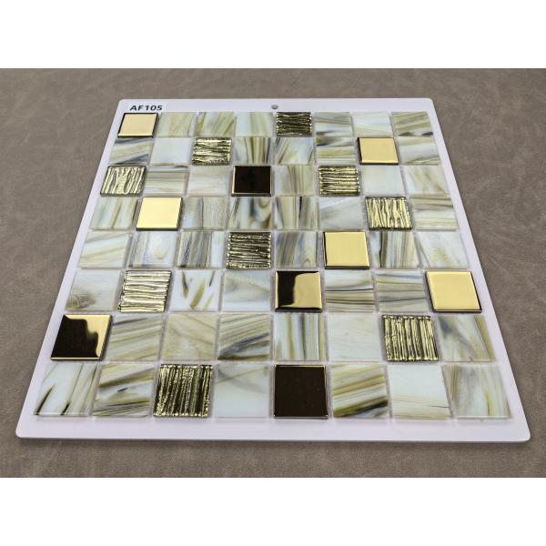 Yellow Grade AAA and Eco-friendly 304x304mm Interior Wall Glass Mosaics For Creative Decoration and Hotel