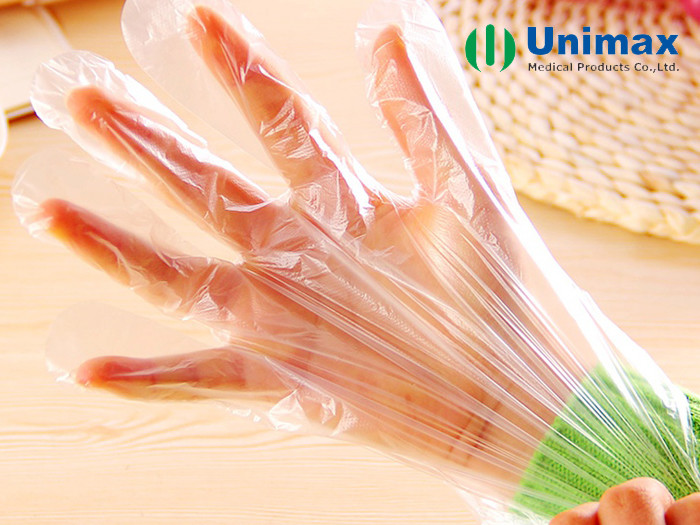 Unimax Medical LDPE Disposable Clear Plastic Gloves