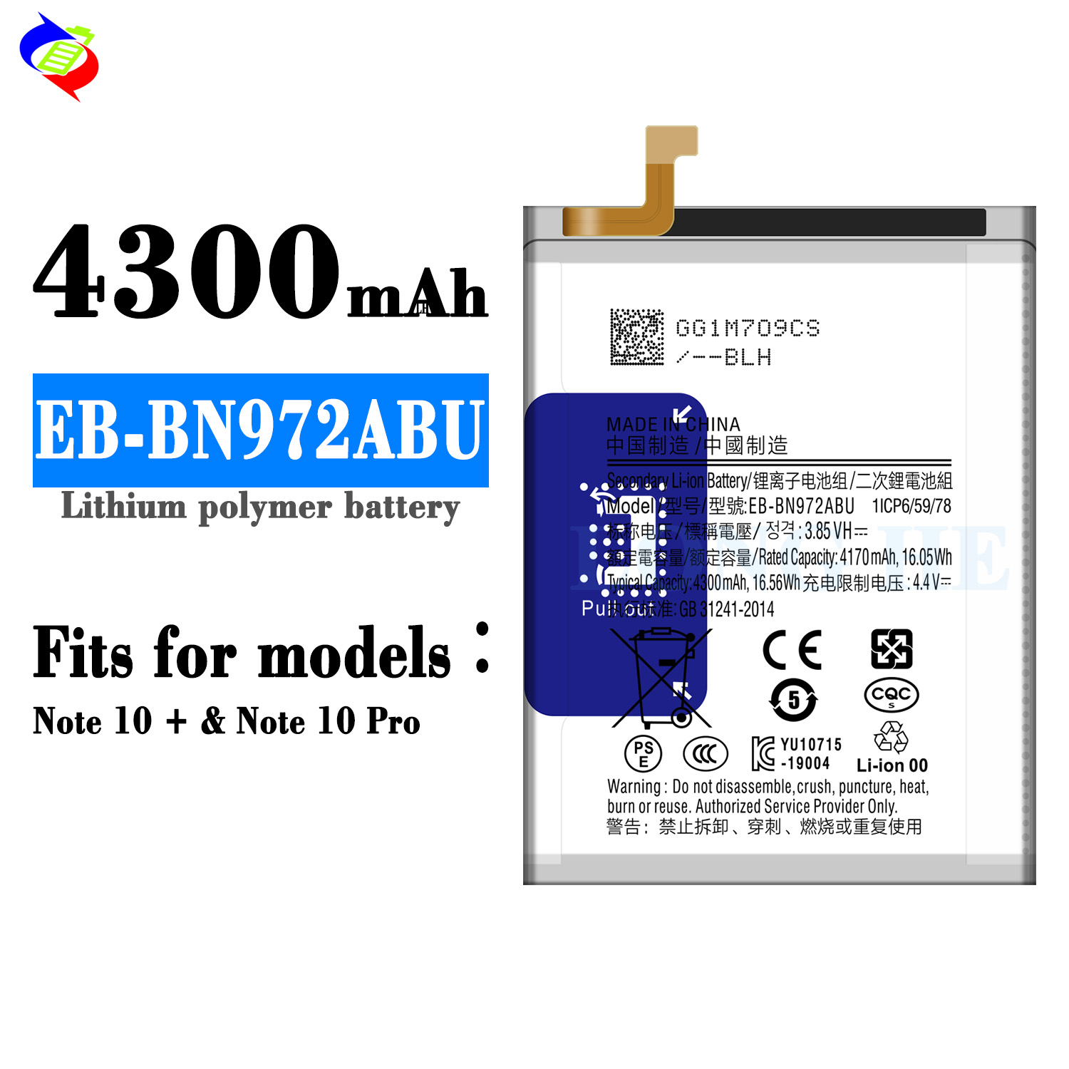 Original 1 1 EB-BN972ABU Battery for Samsung Galaxy Note 10 Plus N975U1 SM-N975U1 Now