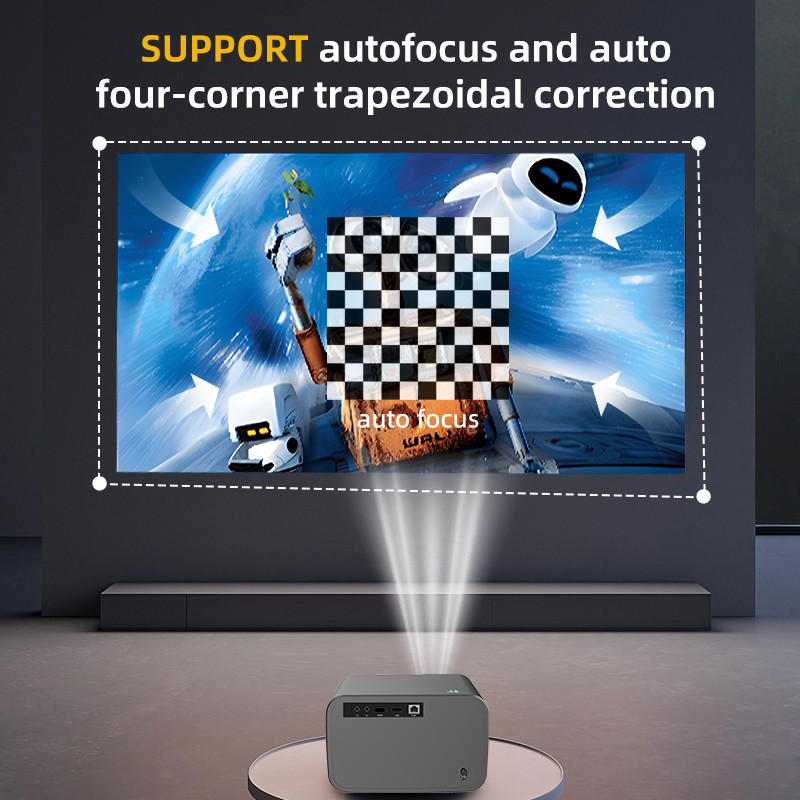 BT 5.0 Mini Portable Projector with 40-150 inch Projection Area and Airplay/MiraCast Screen Mirror