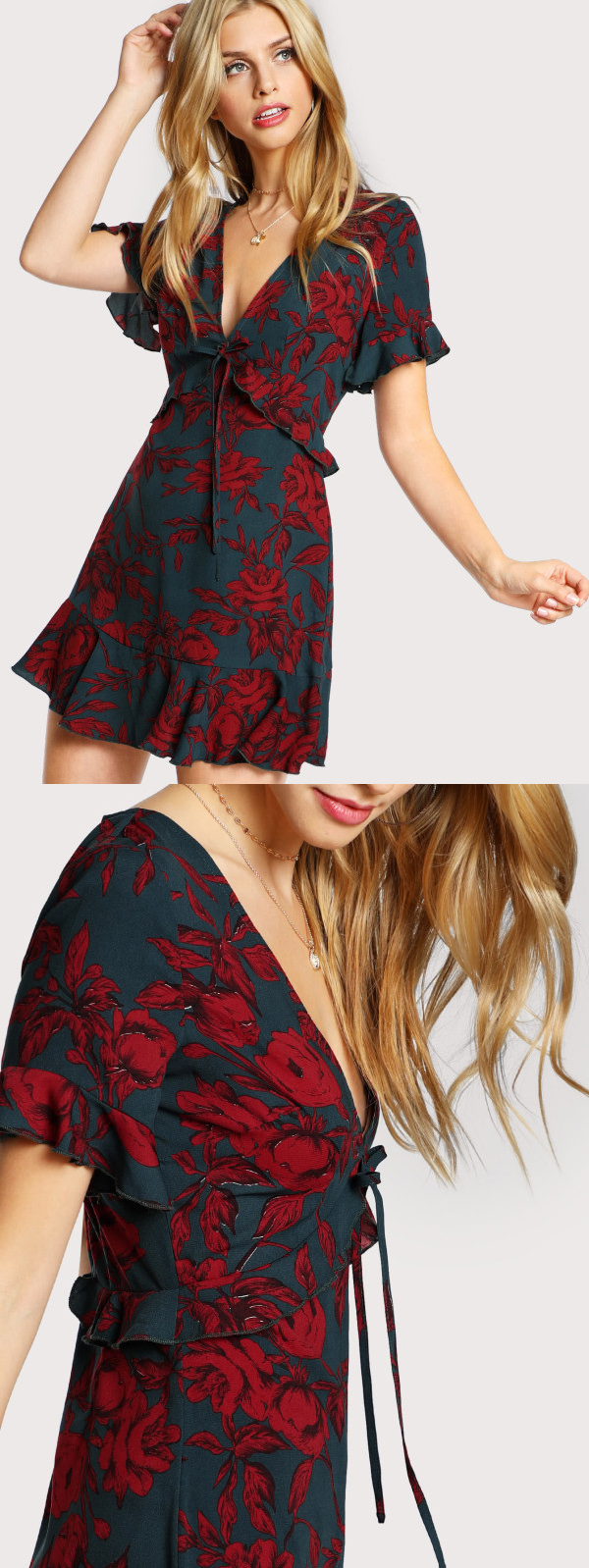 sexy v neck design woman dress