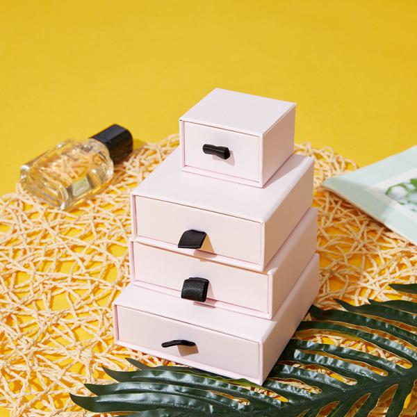 Cardboard Jewelry Drawer Storage Box Packaging Box Customized Logo With Velvet