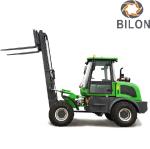 Off Road Diesel Forklift Truck 3 Ton Rated Loading Capacity With Four Wheel