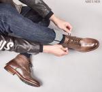 Classic Mens Waterproof Winter Dress Boots Genuine Leather OEM / ODM Service