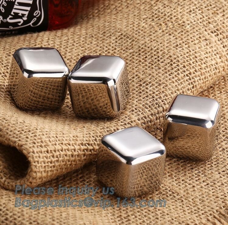 hot sale Strapping stainless steel metal whisky stone tubes for drinks, food grade chilling gel that freezes ice cube whisky