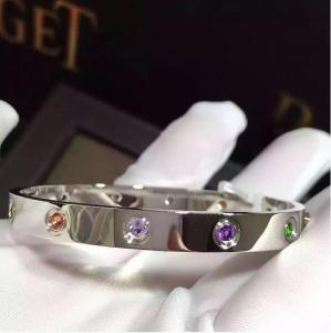 Wholesale Fine Jewelry Car Tier Love Bracelet White Gold Aquamarines Sapphires Spinels Amethysts from china suppliers