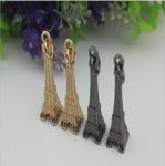 Luggage hardware accessories Paris Tower shape 50mm length gold pendant metal