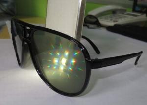 Wholesale Black Plastic Diffraction Glasses , 13500 Lines Emerald Firework Glasses from china suppliers