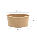 Greaseproof 8oz 12oz Kraft Paper Food Container With Paper Lid