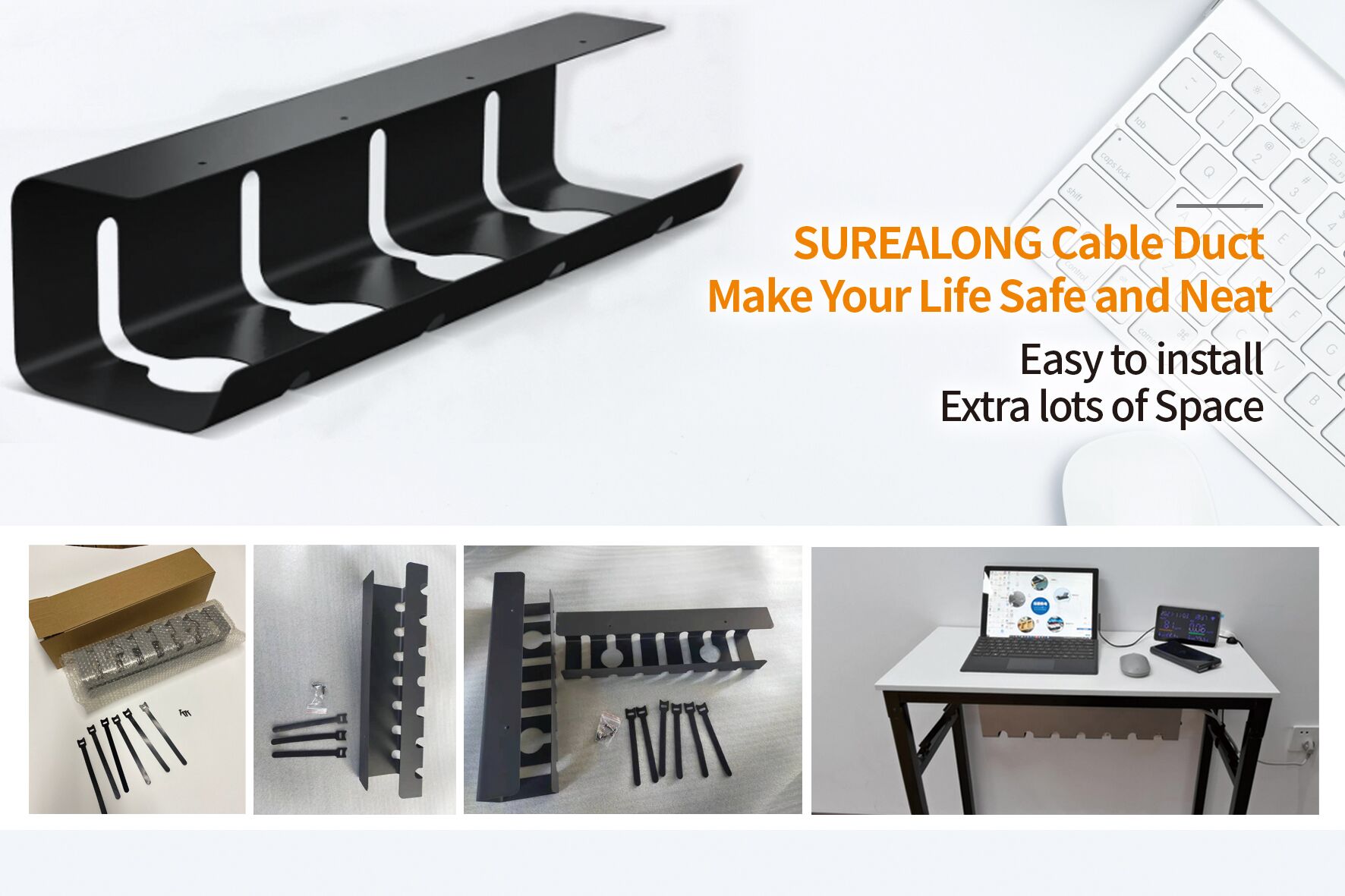 Maximize Productivity Single Tier Bolt Inserting Cable Duct for Under Table Cables