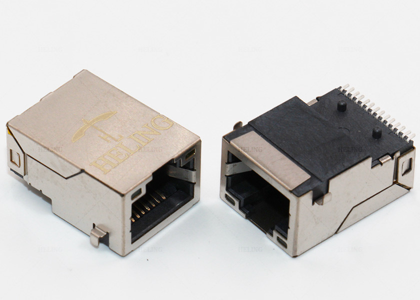 Unshielded Black SMT RJ45 Connector MJ6A-B211-HRL1T165-1C