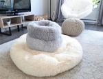 Plush Cozy Anti Anxiety Donut Calming Dog Bed 100% Cotton Handmade