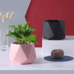 SGS 15cm 6 Inch Geometric Glazed Orchid Ceramic Flower Planters