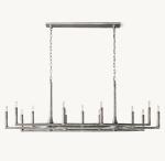 72'' Vintage Farmhouse Chandelier With G9 Antique Brass Lantern Pendant Light