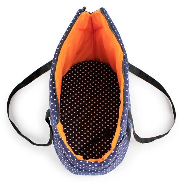 Dot Printed Pet Carrier Bag Polyester Material Weight 1kg Zipper Closure