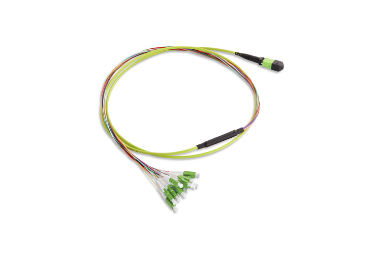 OM3 MPO Harness Cable For 40G 100G Network Applications