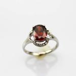 Fashion Jewelry 7mmx9mm Oval Yellow Citrine Cubic Zircon Sterling Silver Ring