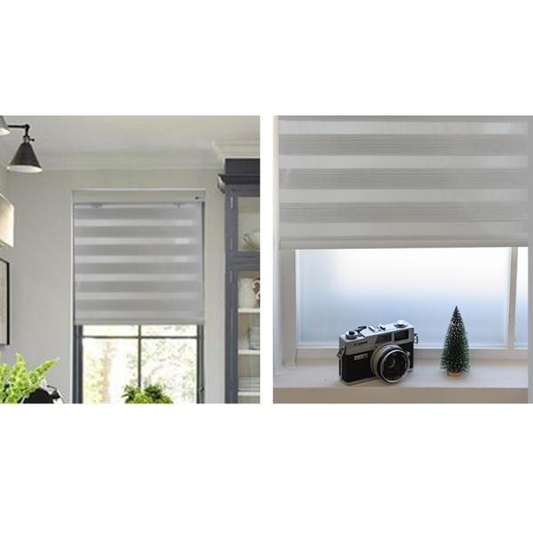 Horizontal Zebra Pattern Intelligent Window Blinds Chain Manual Control